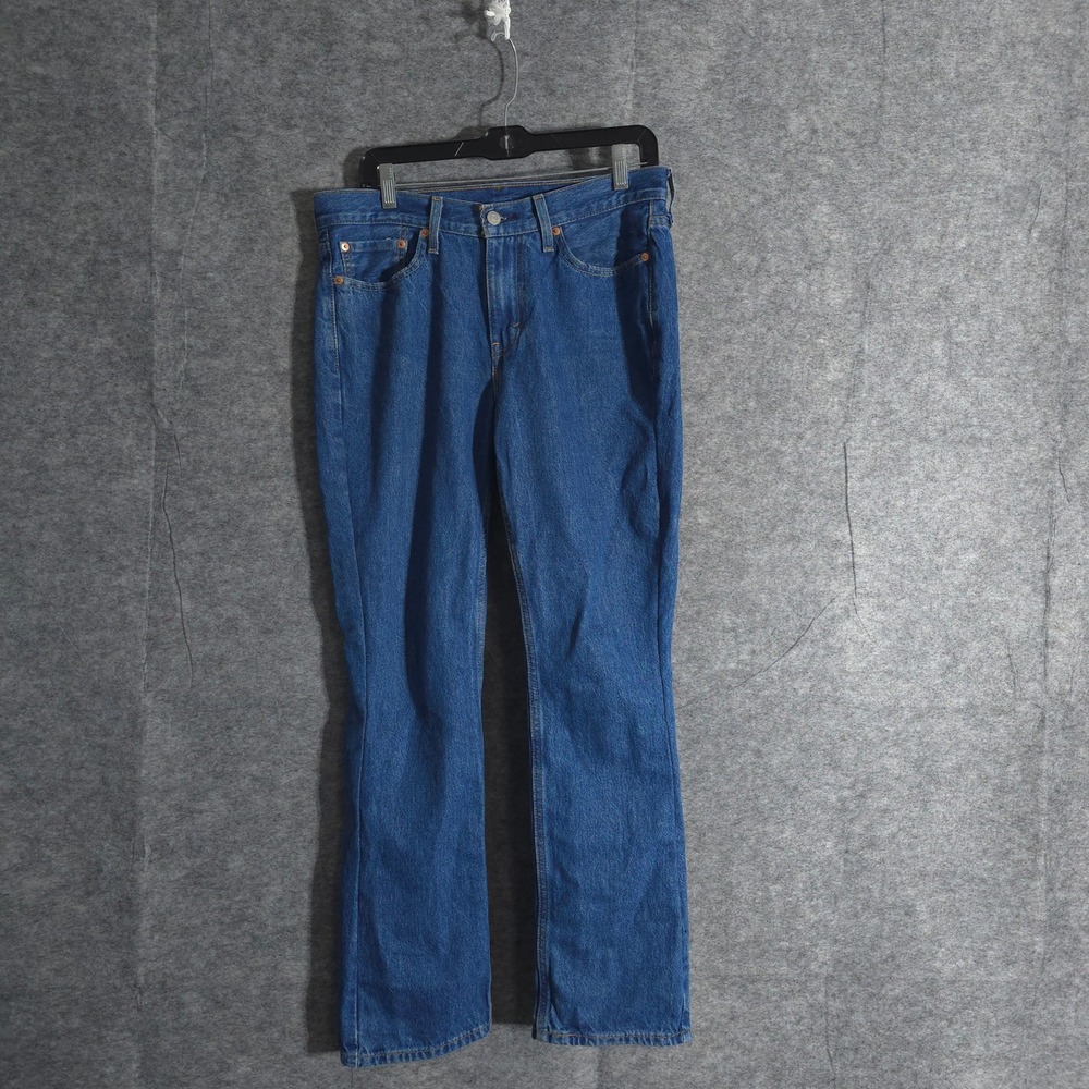 Levi's 514 Straight Fit Jeans Men's W30 L30 Regular Fit Denim Blue Solid Cotton